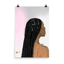 Load image into Gallery viewer, "Just a Black Girl in her Braids" Poster Print