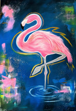 Load image into Gallery viewer, &quot;Feelin&#39; Fancy Flamingo&quot; Original Painting
