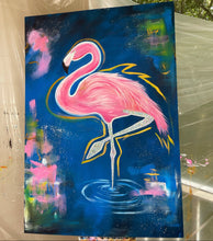 Load image into Gallery viewer, &quot;Feelin&#39; Fancy Flamingo&quot; Original Painting
