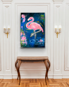 "Feelin' Fancy Flamingo" Original Painting