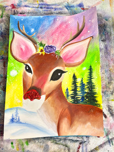 "Rudolph the Slayed Nose Reindeer" Original Painting